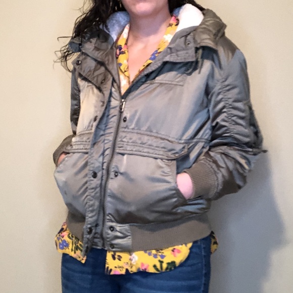 AE green winter utility jacket fleece hooded - Picture 7 of 7